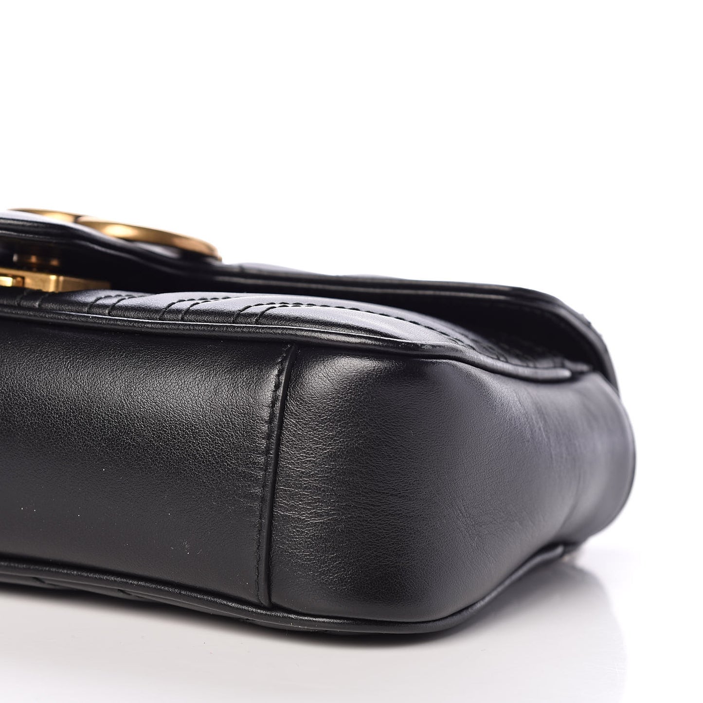 Calfskin Matelasse Mini GG Marmont Shoulder Bag Black