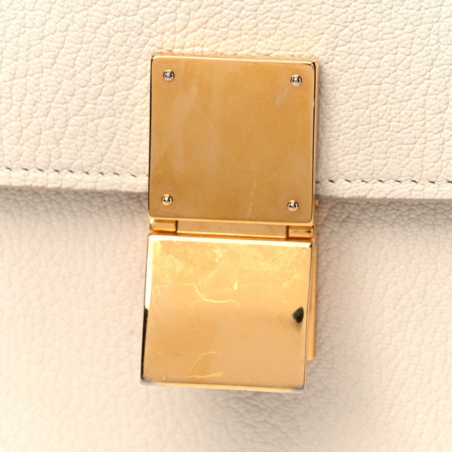Goatskin Medium Classic Box Flap Bag White