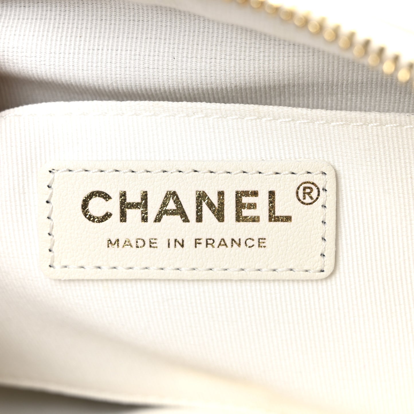 Calfskin Quilted Small Camera Case White