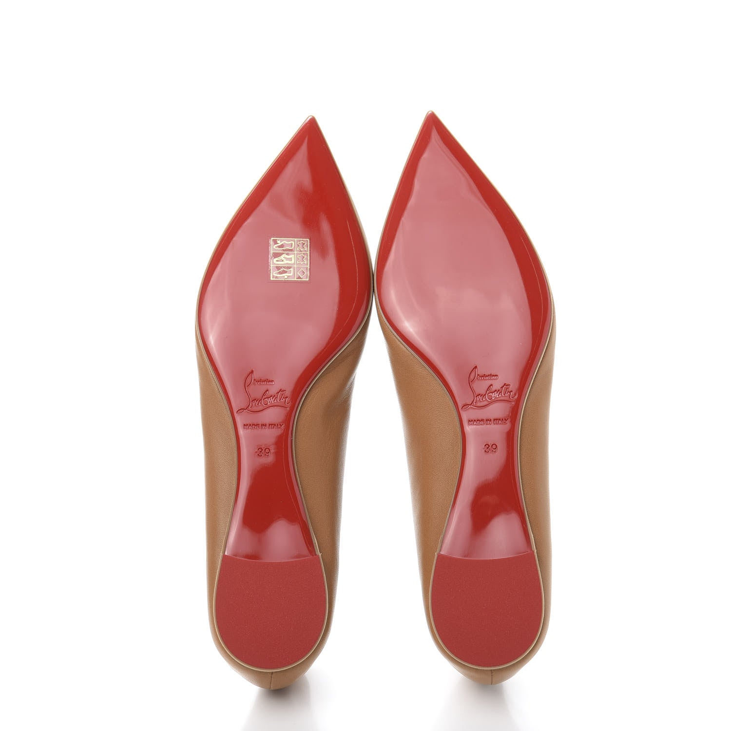 Christian Louboutin Shiny Nappa Ballalla Flats 39 Safari 5 of 8