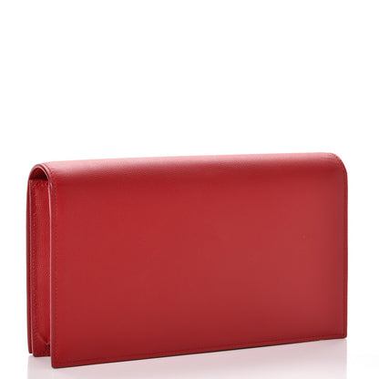 Saint Laurent Grain De Poudre Classic Kate Monogram Clutch New Red 3 of 9