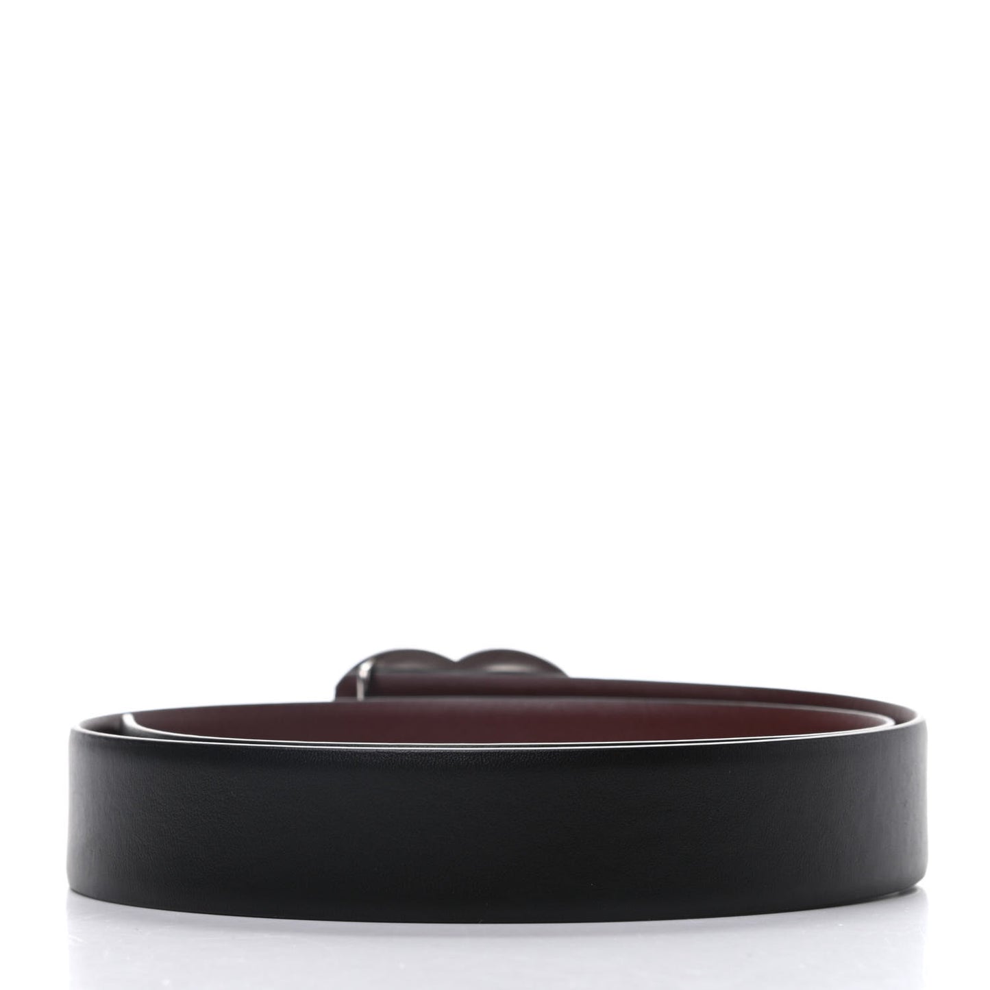 Calfskin CC Reversible Belt 75 30 Black Burgundy