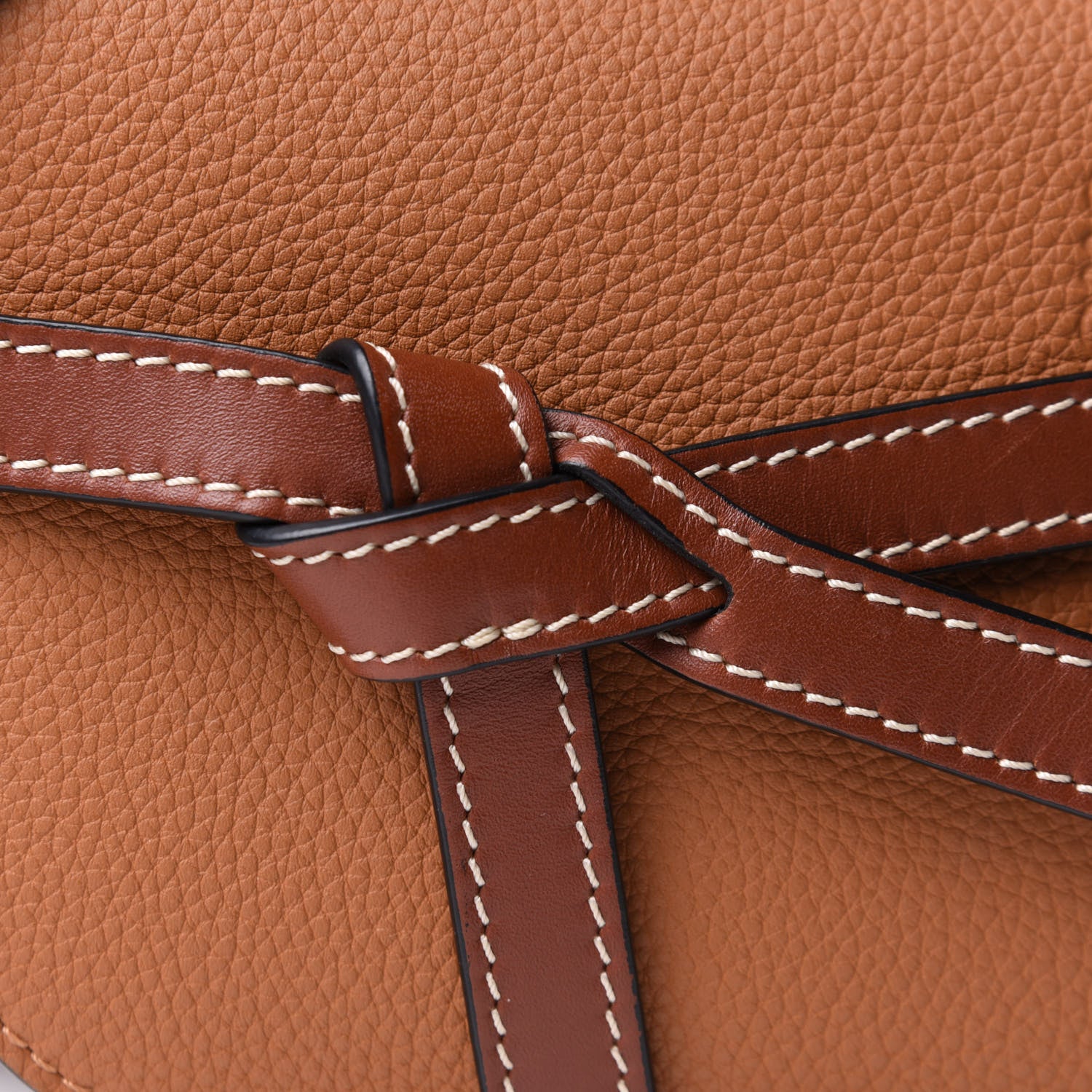 Loewe Grained Calfskin Mini Gate Crossbody Bag Caramel Pecan 7 of 9