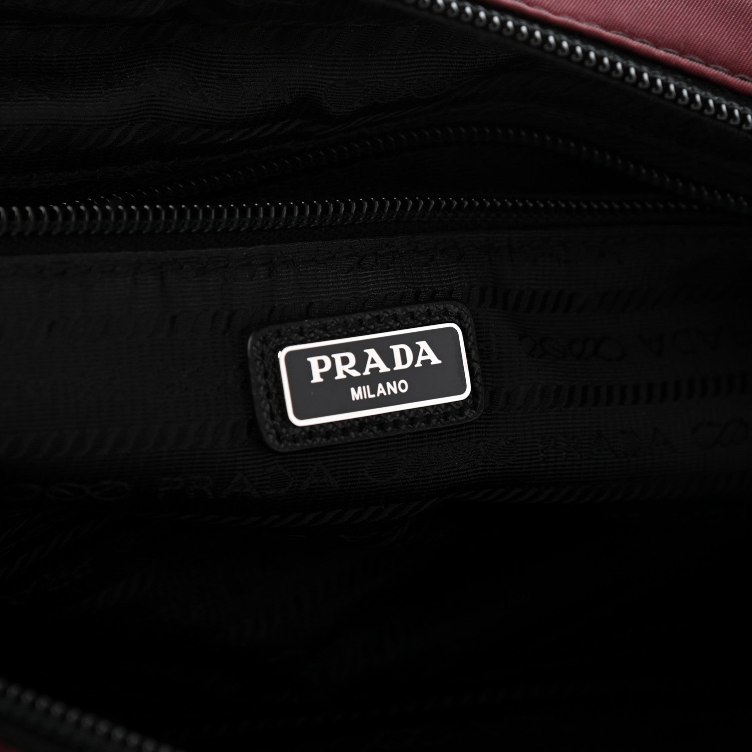 Prada Tessuto Nylon Saffiano Wristlet Granato 6 of 9