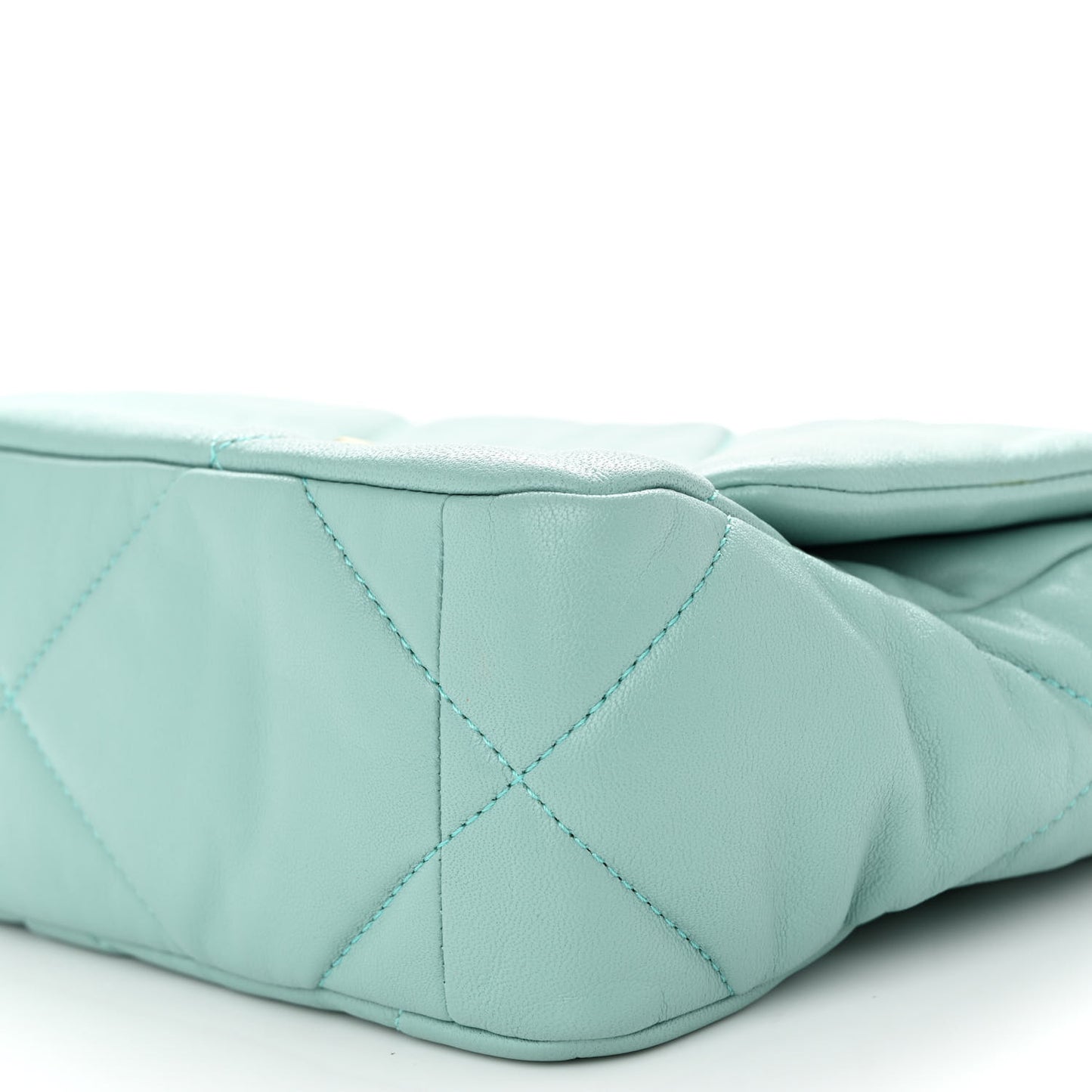 Goatskin Quilted Medium Chanel 19 Flap Light Blue