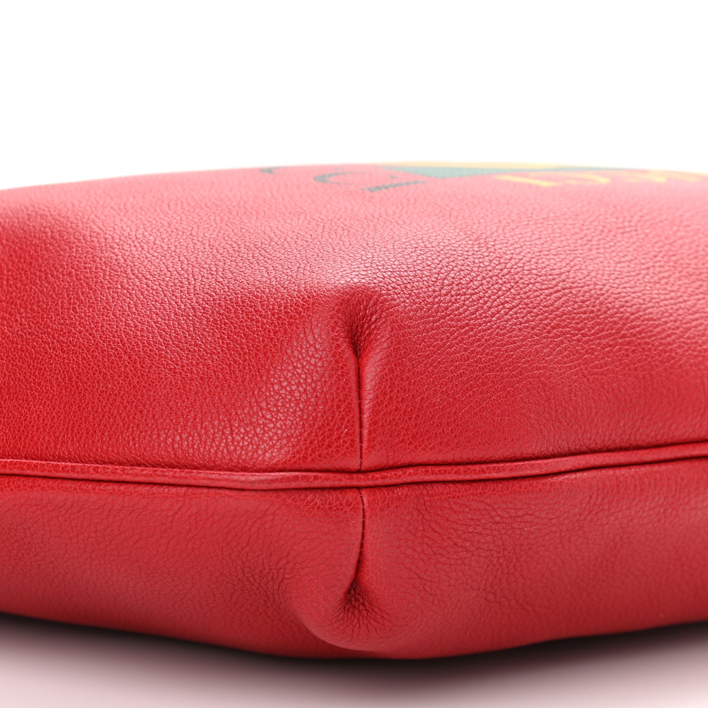 Grained Calfskin Logo Half Moon Hobo Red