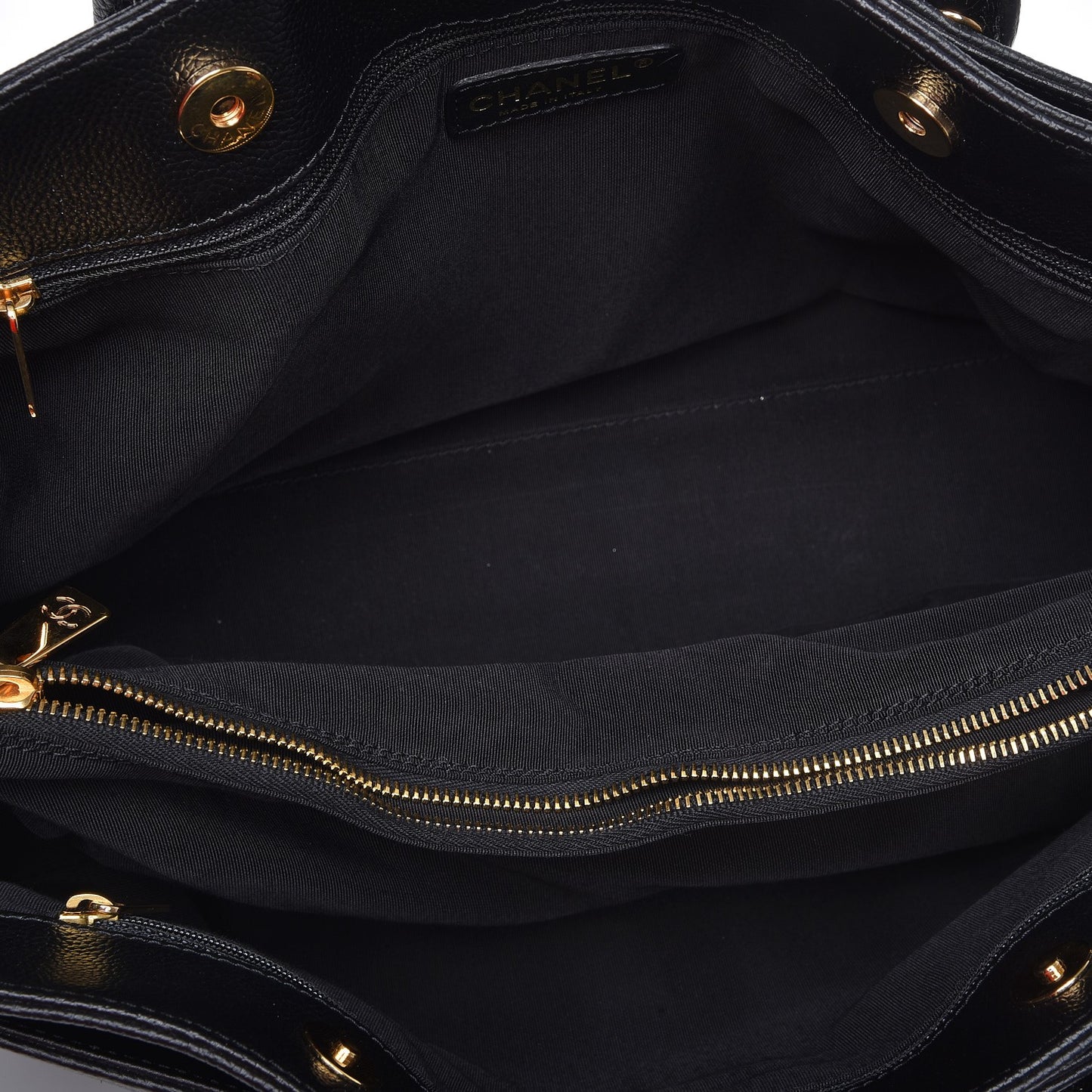 Calfskin Cerf Executive Shopper Tote Black