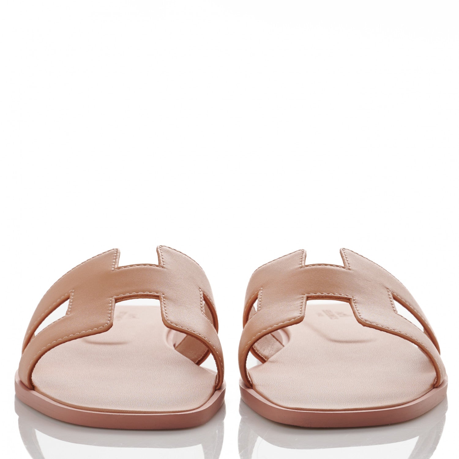 Hermes Box Calfskin Oran Sandals 38 Granit Rose 2 of 7