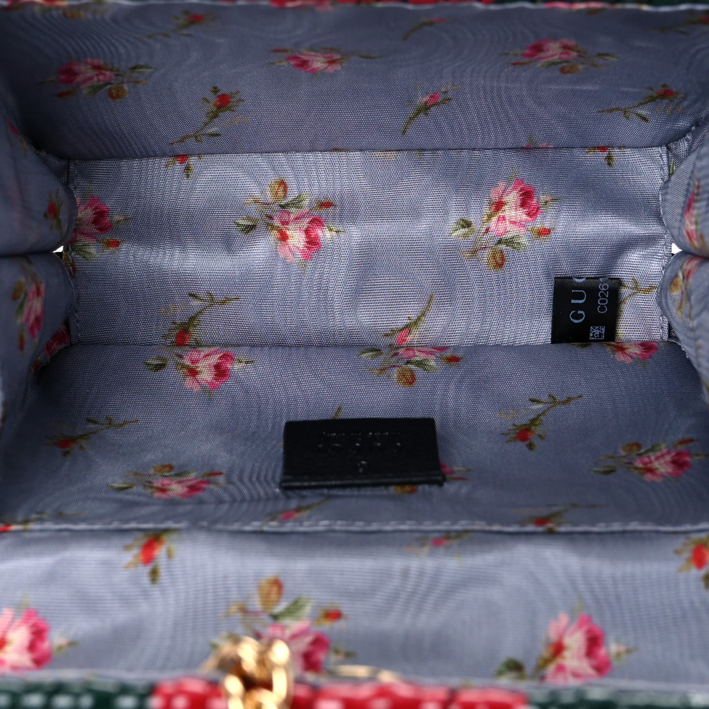 Glazed Wicker Stripe Mini Cestino Shoulder Bag Green