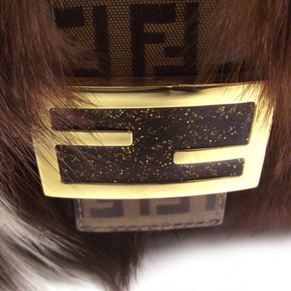Fendi Vinyl Zucchino Skunk Fur Baguette Tobacco Multicolor 6 of 14