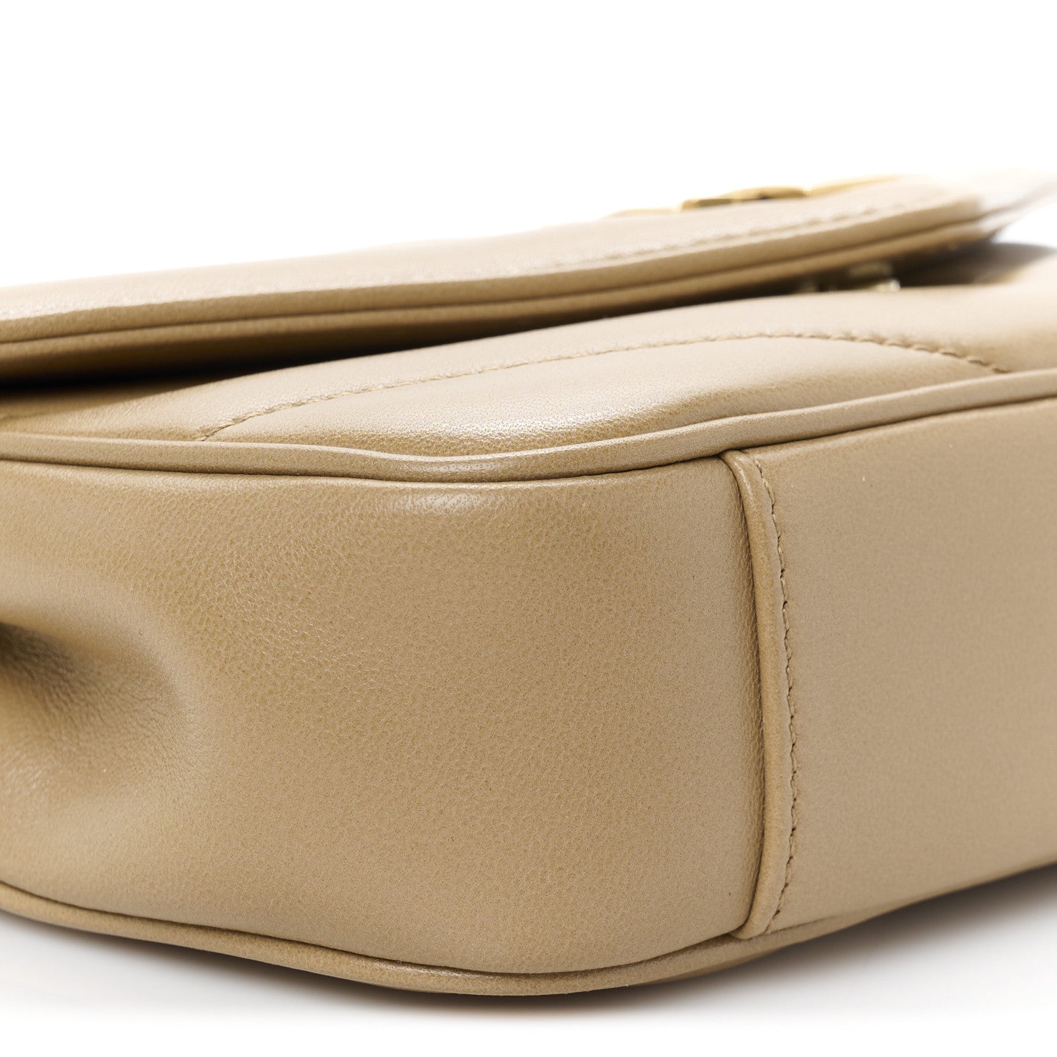 Saint Laurent Lambskin Chevron Quilted Mini Loulou Natural Tan 10 of 11