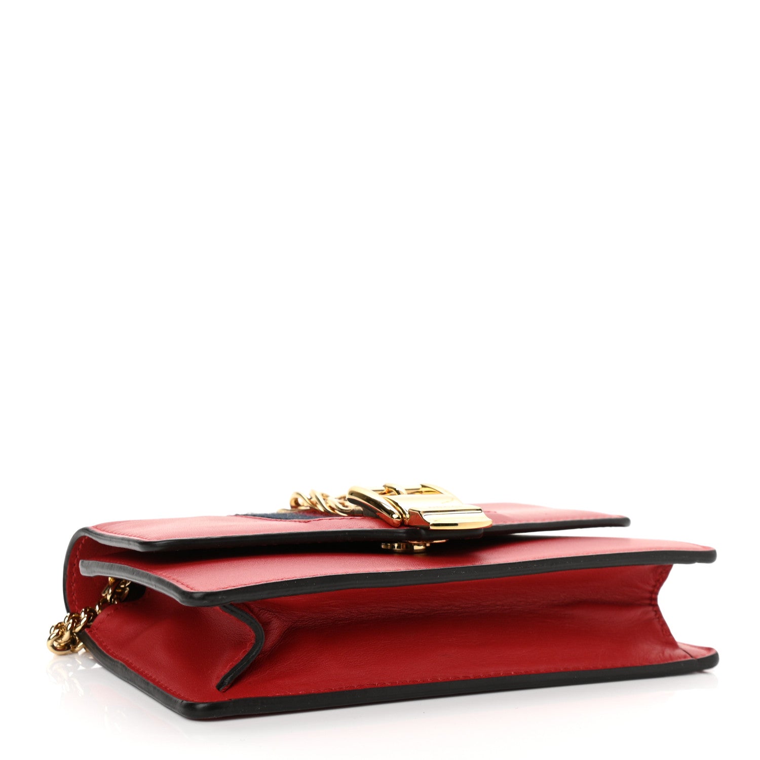 Gucci Calfskin Super Mini Sylvie Chain Shoulder Bag Hibiscus Red 4 of 14