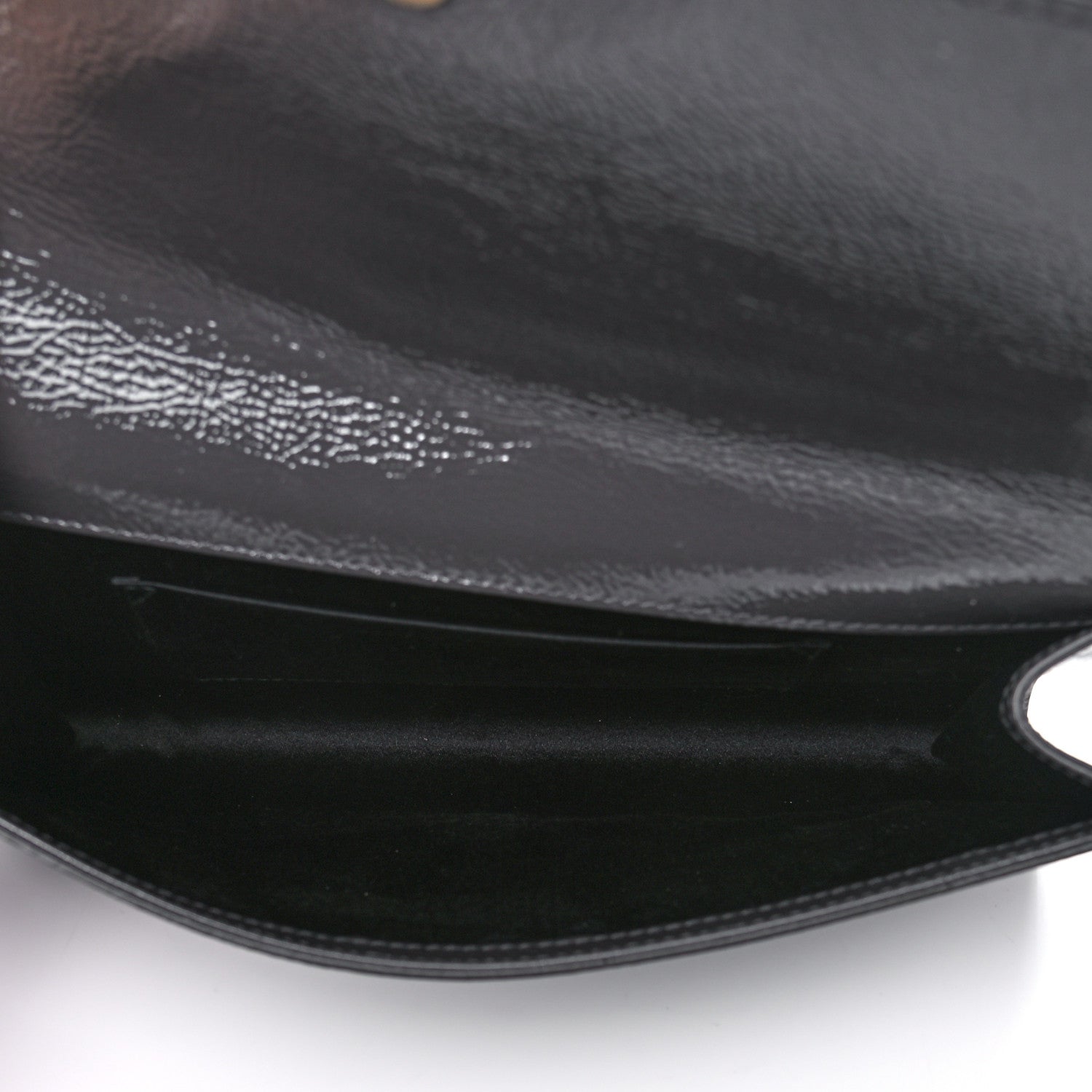 Saint Laurent Textured Patent Calfskin Large Belle De Jour Clutch Dark Brown 5 of 9