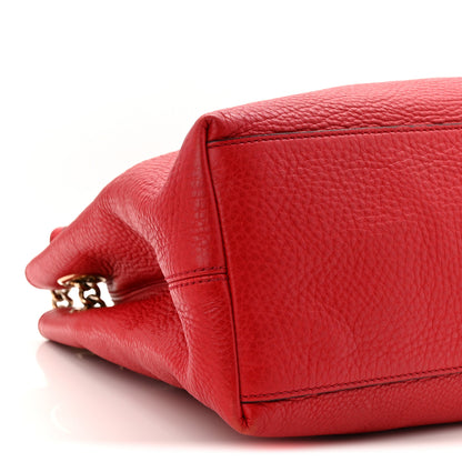 Gucci Pebbled Calfskin Medium Soho Chain Shoulder Bag Tabasco Red 9 of 10