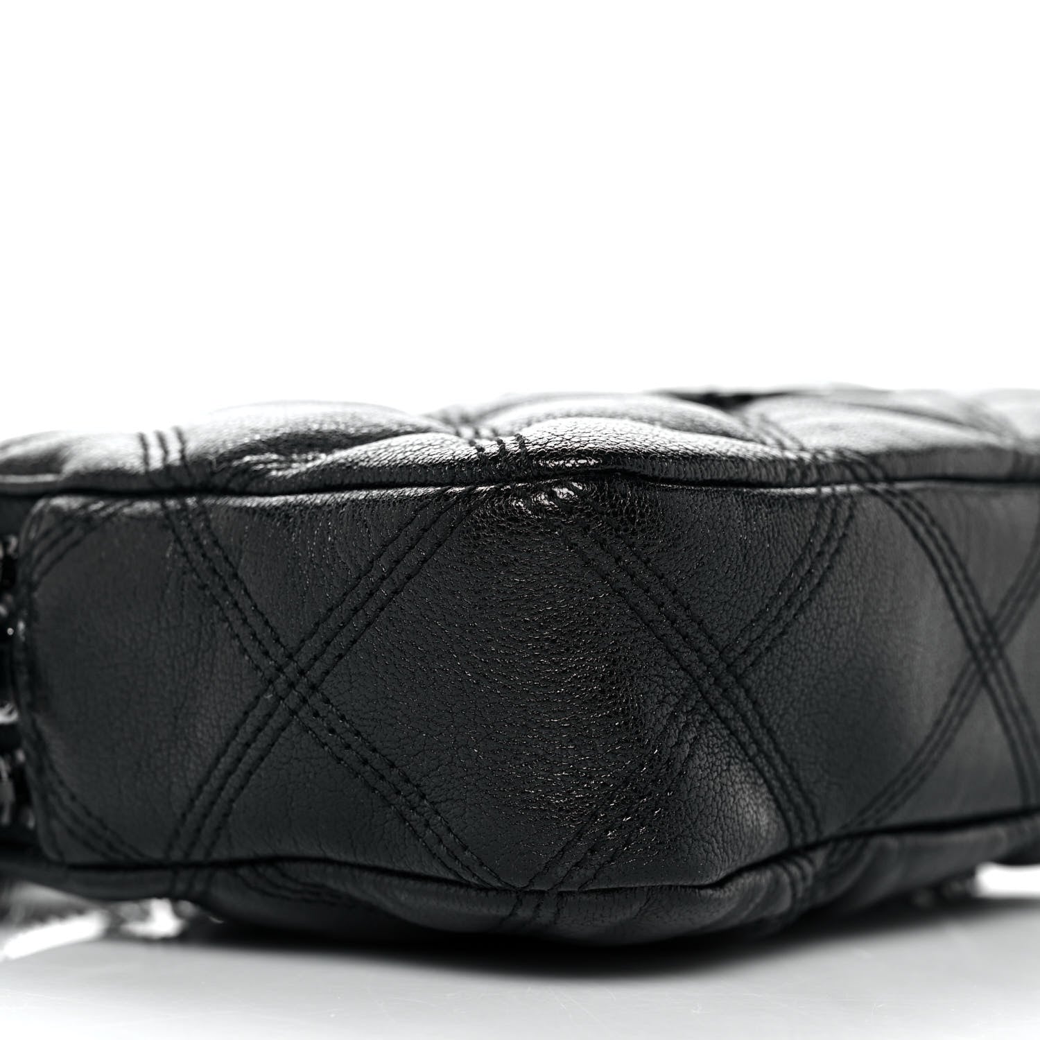 Saint Laurent Grained Lambskin Quilted Mini Becky Double Zip Bag Black 10 of 11