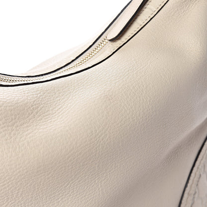 Gucci Pebbled Calfskin Guccissima Trim Medium Signoria Hobo Off White 10 of 11