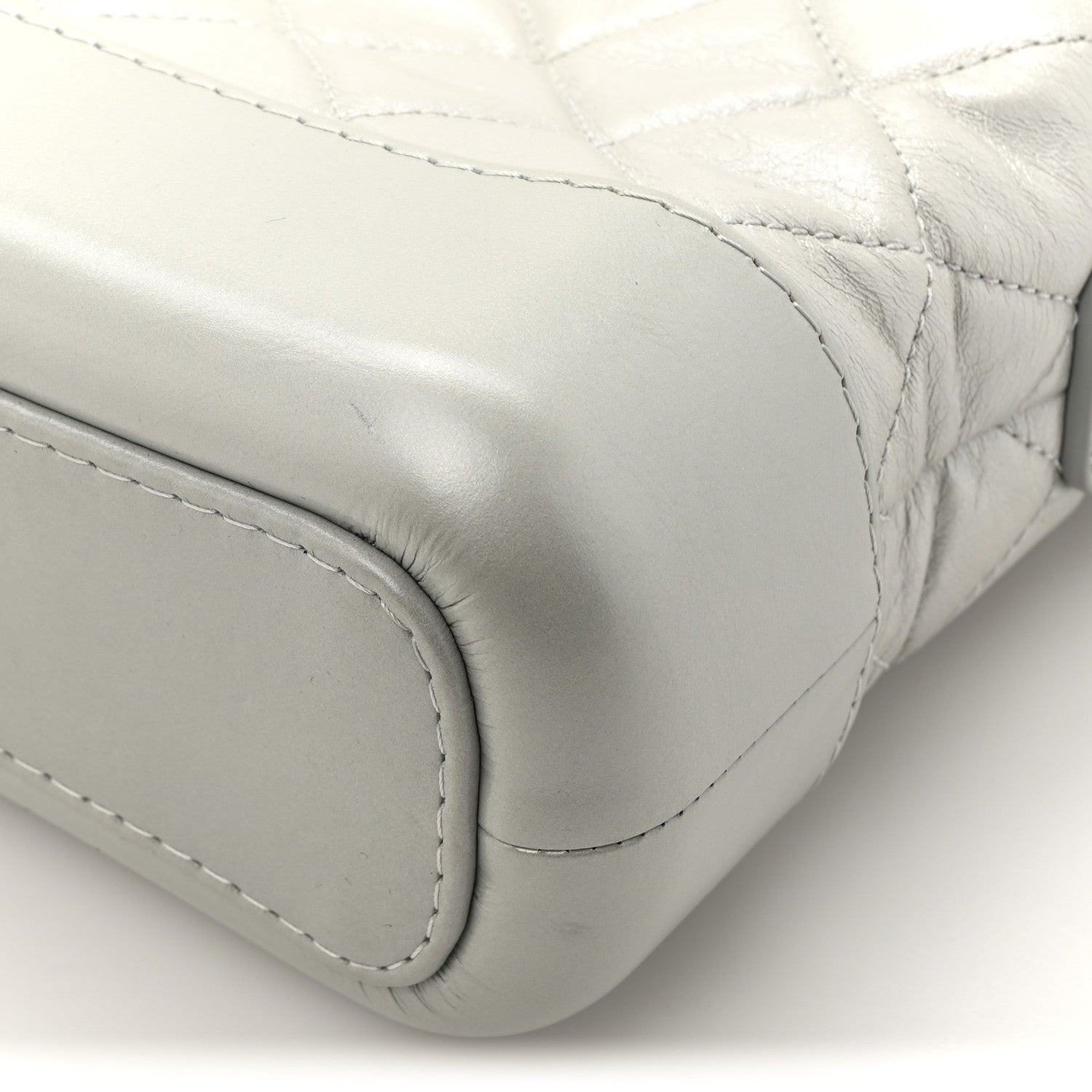 Chanel Metallic Aged Calfskin Quilted Small Gabrielle Hobo Light Silver 11 of 12