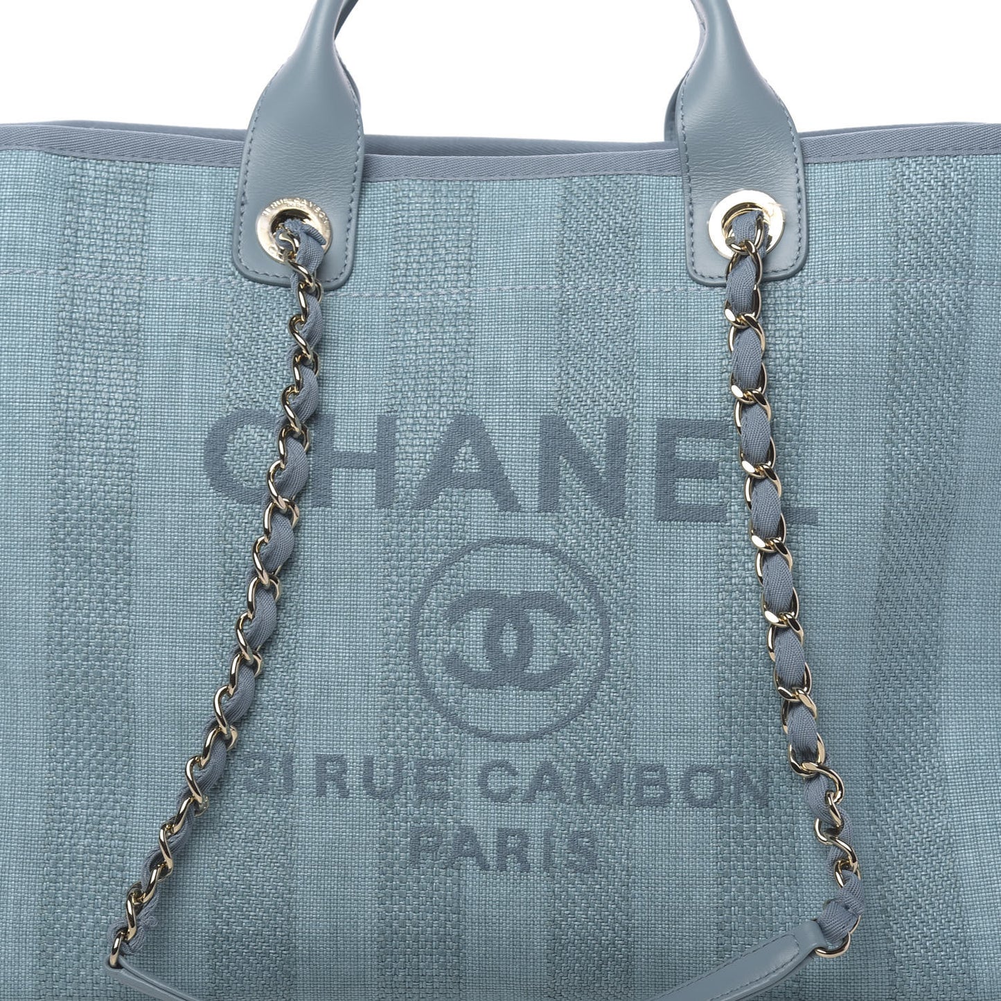 Mixed Fibers Striped Medium Deauville Tote Blue