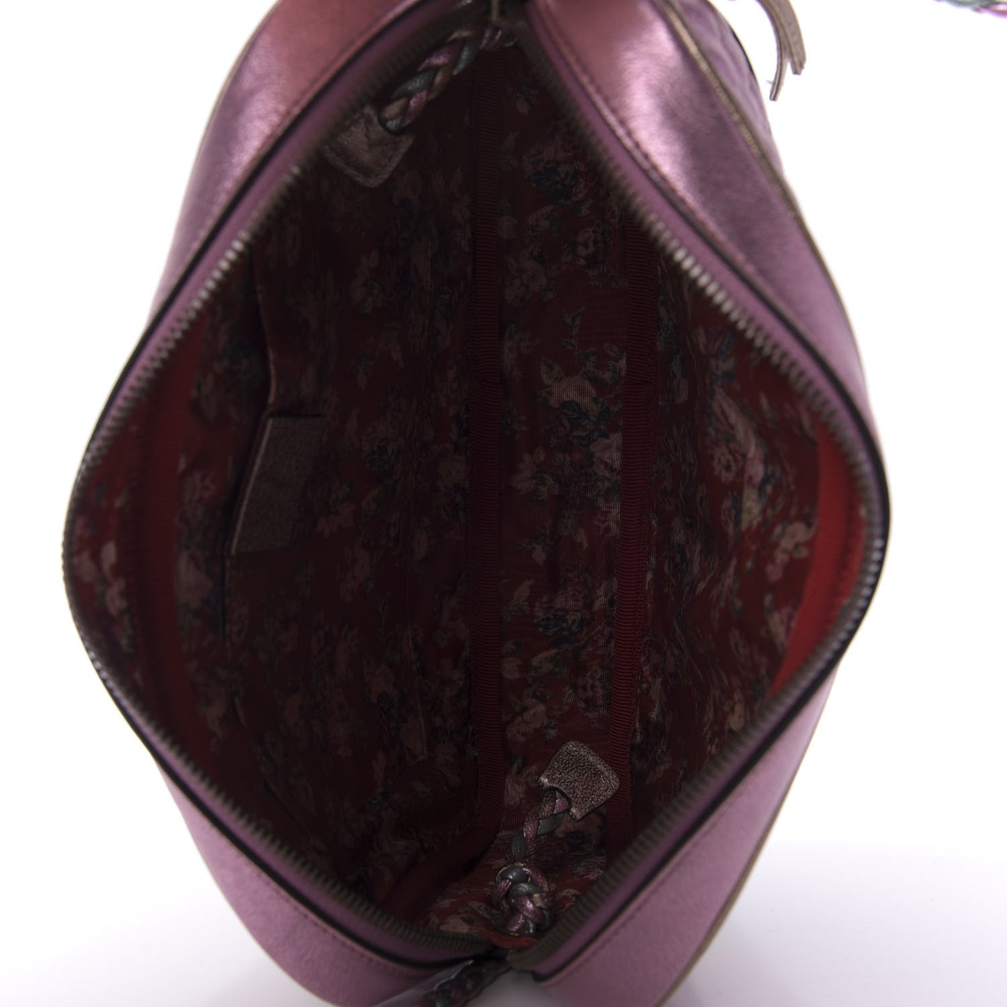 Laminated Nappa Trapuntata Small Zumi Shoulder Bag Rosa Lago Rame