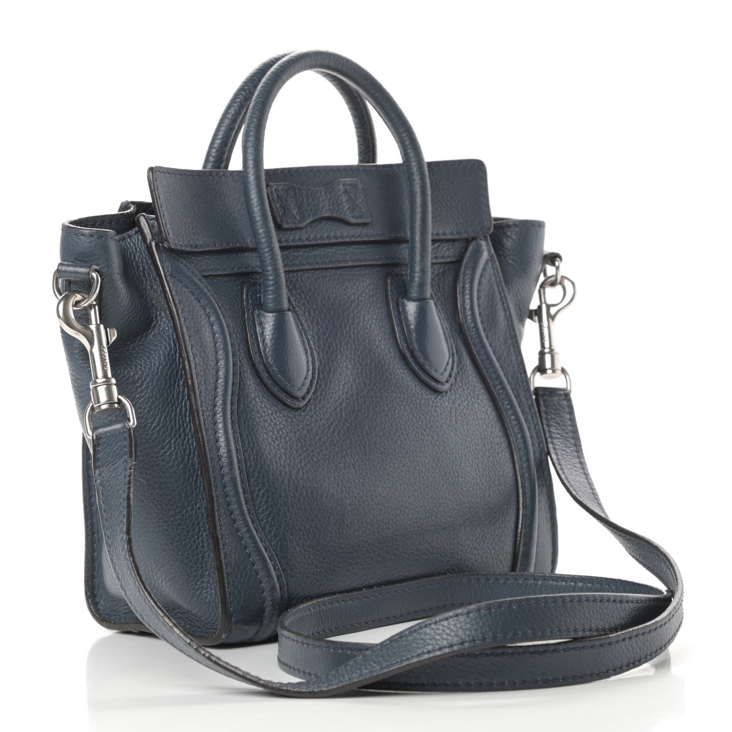 Celine Drummed Calfskin Nano Luggage Orage 3 of 19