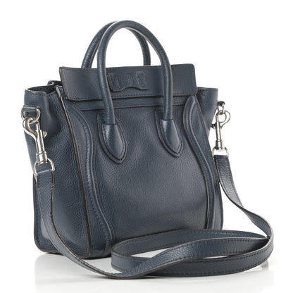 Celine Drummed Calfskin Nano Luggage Orage 3 of 19