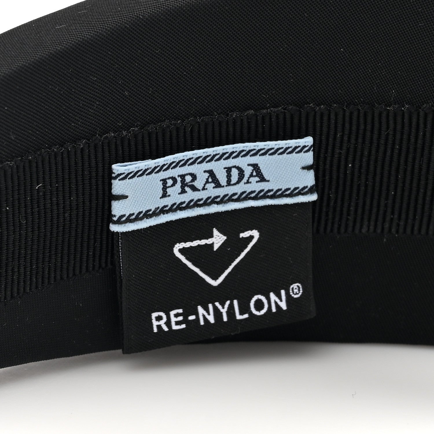 Prada Re-Nylon Metal Triangle Logo Headband Black 6 of 7