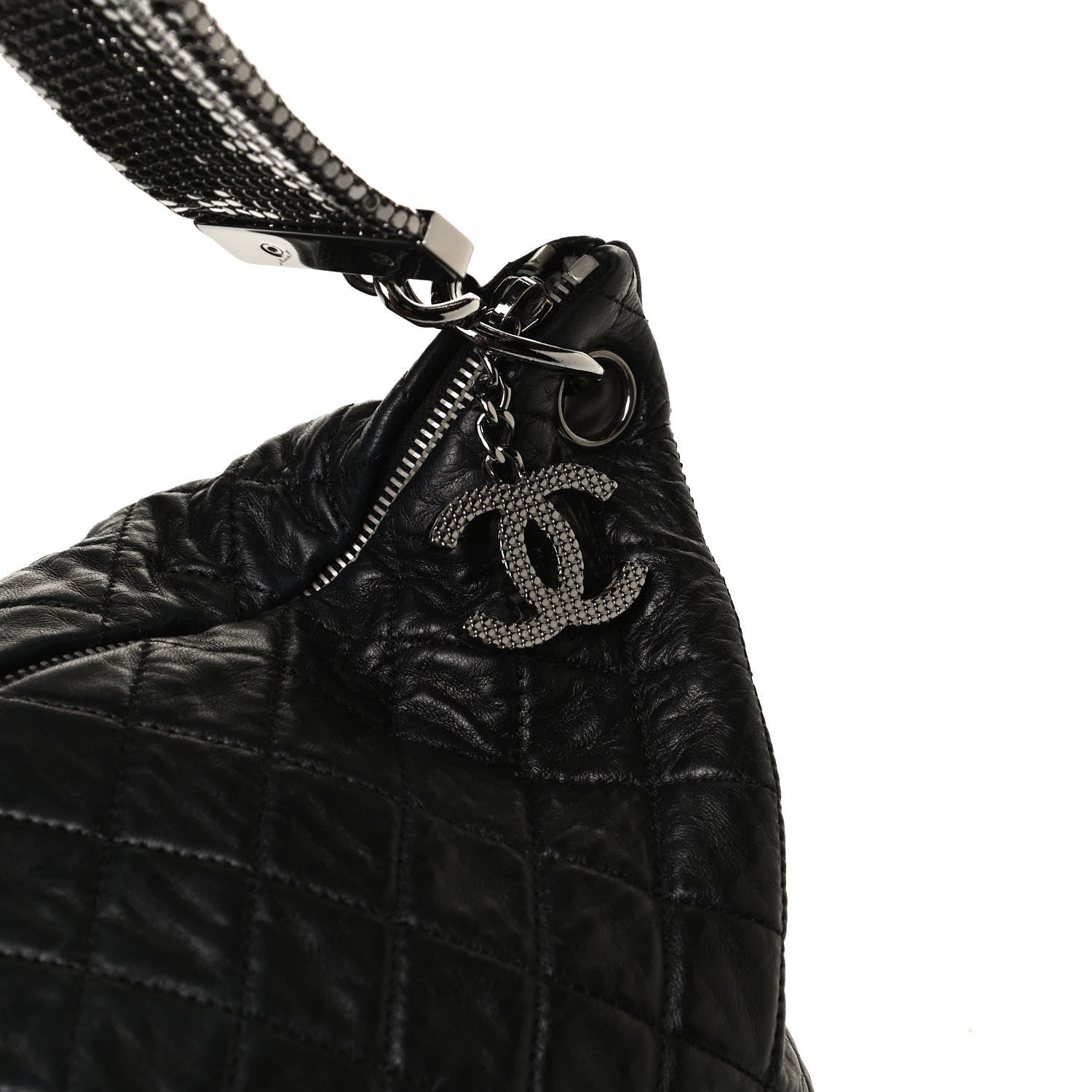 Chanel Lambskin Large Chain Mail Hobo Black 14 of 20