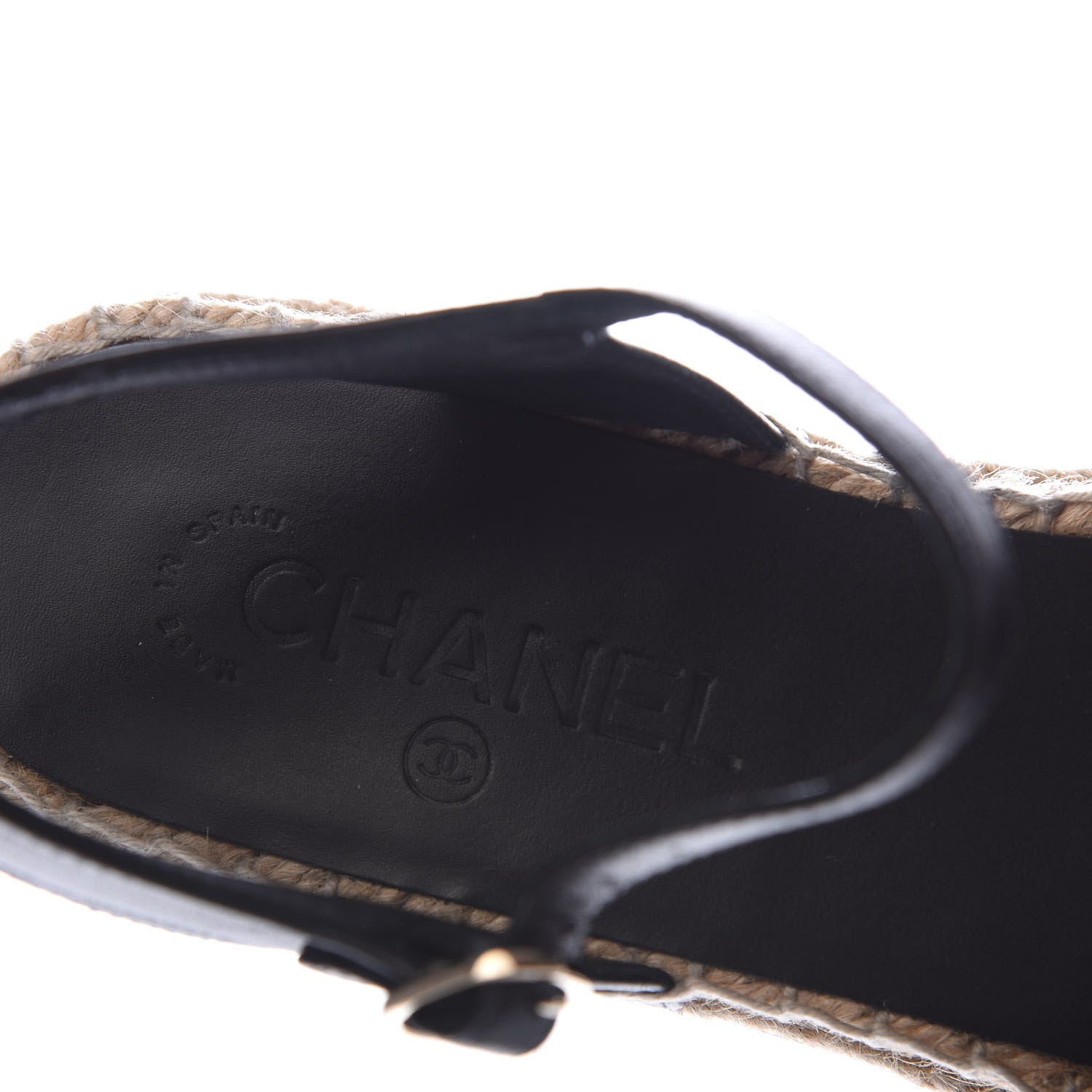 Chanel Lambskin CC Ankle Strap Espadrilles 40 Black 6 of 9