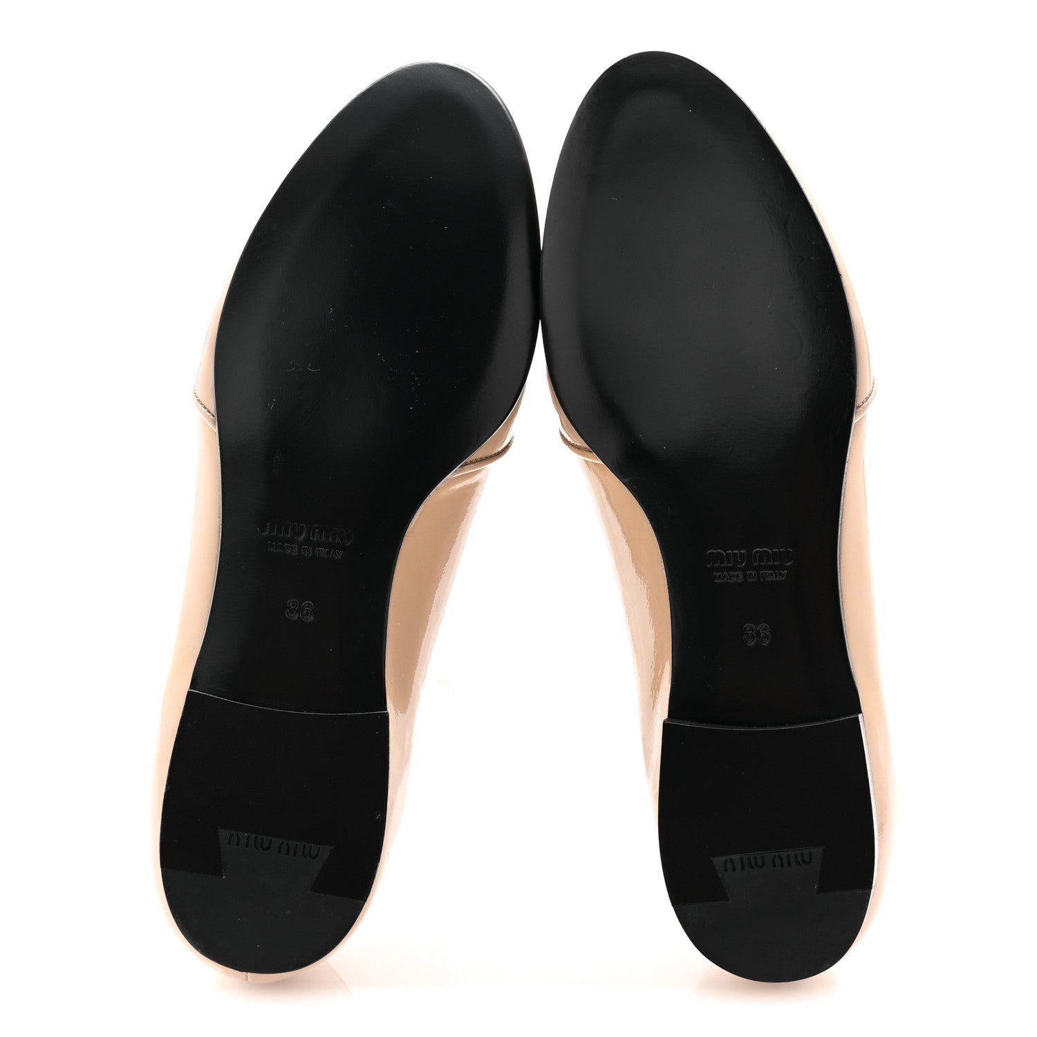 Miu Miu Vernice Crystal Bow Loafers 36 Beige 6 of 9