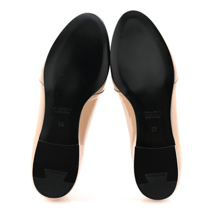 Miu Miu Vernice Crystal Bow Loafers 36 Beige 6 of 9