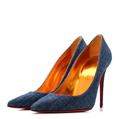 Christian Louboutin Denim Jazz Calf So Kate 120 Pumps 41 Blue 4 of 13