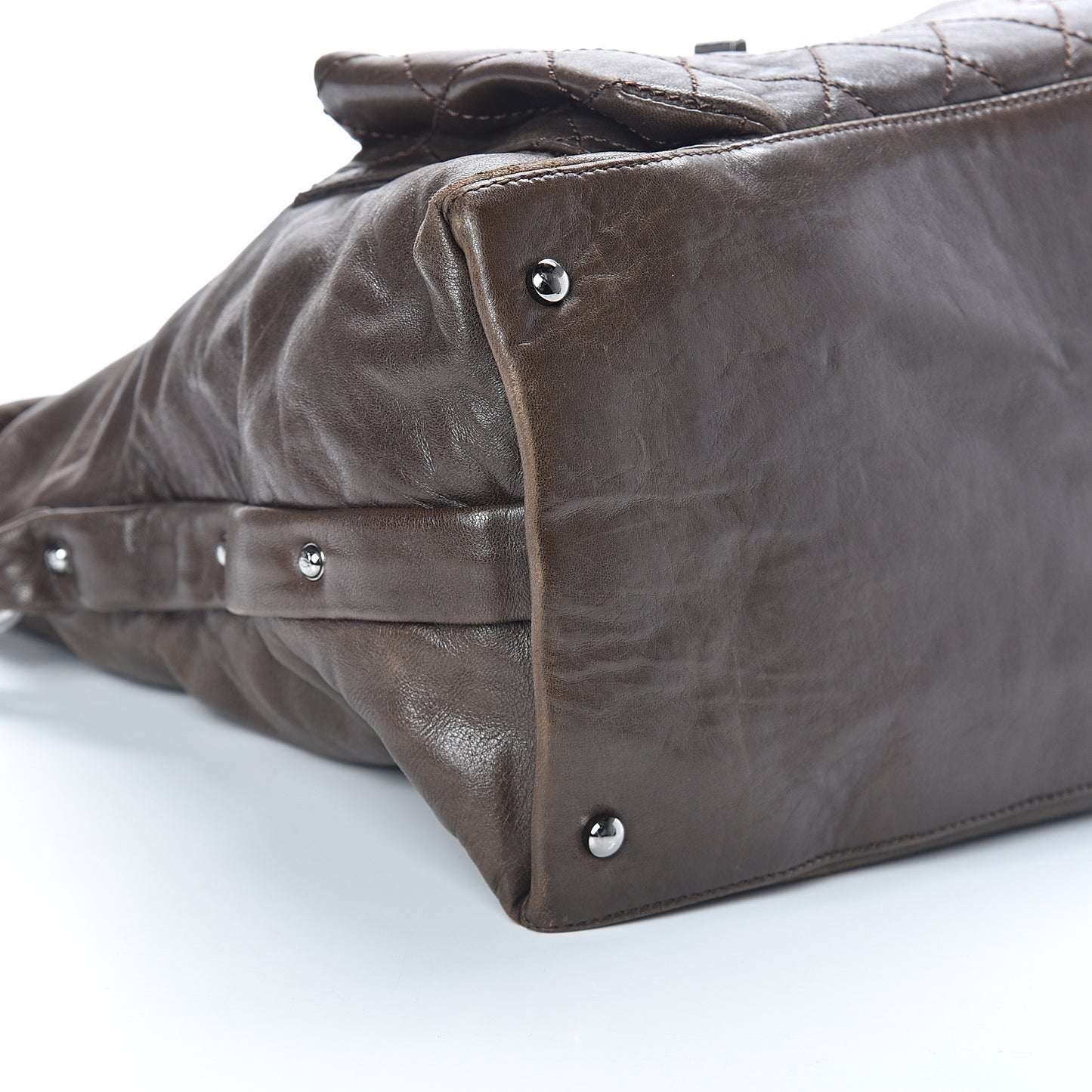 Lambskin Quilted 8 Knots Hobo Brown