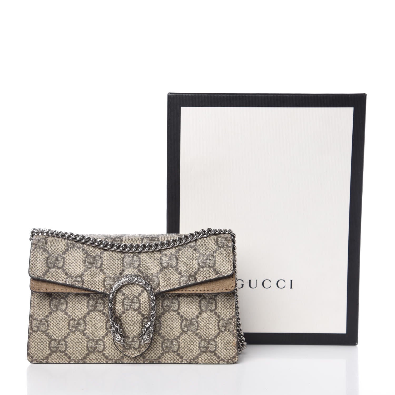 Gucci GG Supreme Monogram Super Mini Dionysus Shoulder Bag Taupe 9 of 9