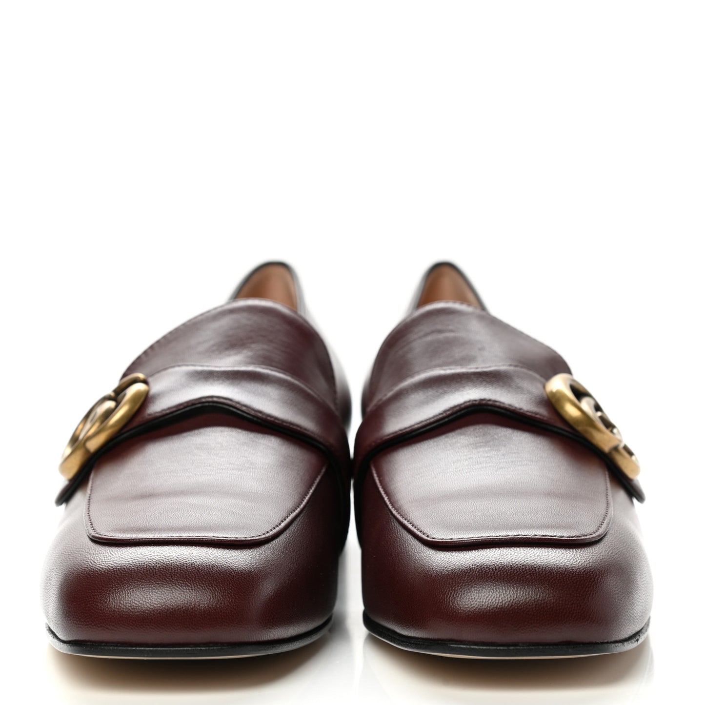 Malaga Kid Womens GG Marmont Loafers 40.5 Vintage Bordeaux