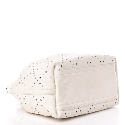 Chanel Caviar Perforated Drawstring CC Bag White 4 of 19