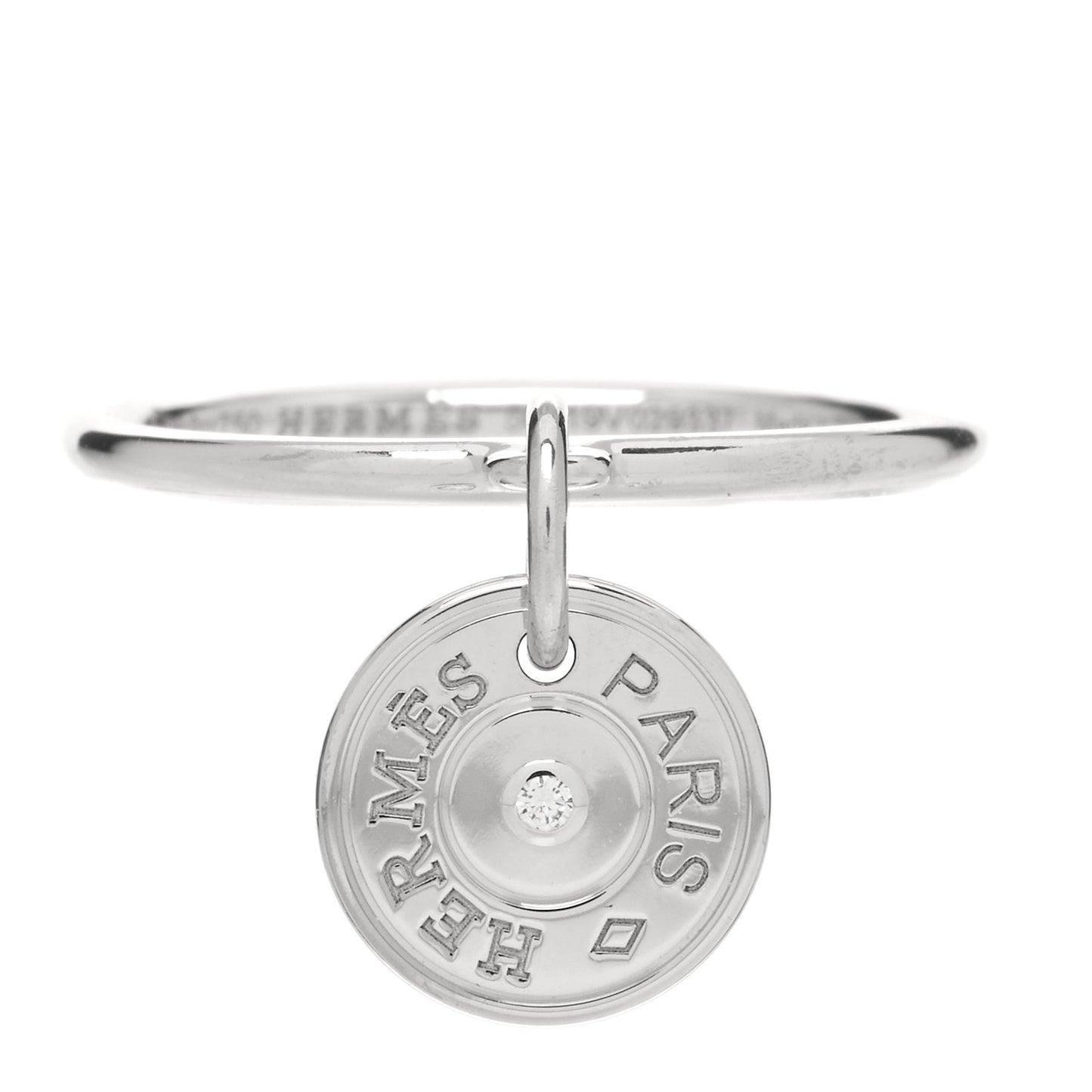 18K White Gold Diamond Gambade Ring 56 7.5