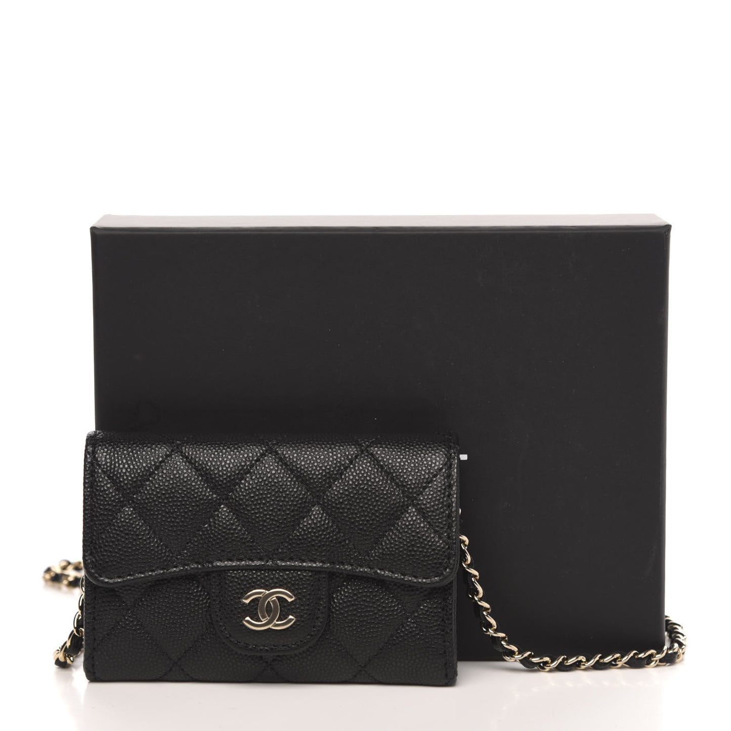 Caviar Quilted Flap Classic Belt Bag Black
