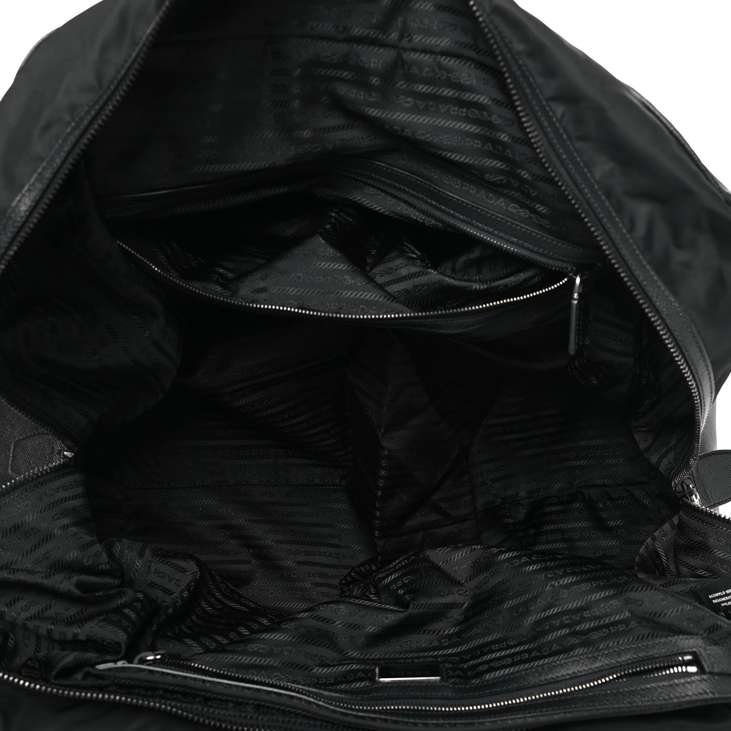 Prada Tessuto Nylon Saffiano Duffle Black 4 of 9