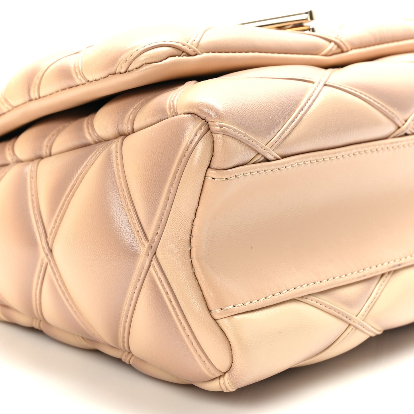 Lambskin Malletage Top Handle GO-14 MM Beige Rose
