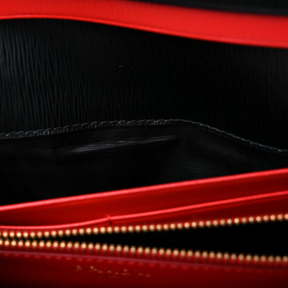Prada Vitello Move Bi-Color Continental Flap Travel Wallet Black Lacca 8 of 10