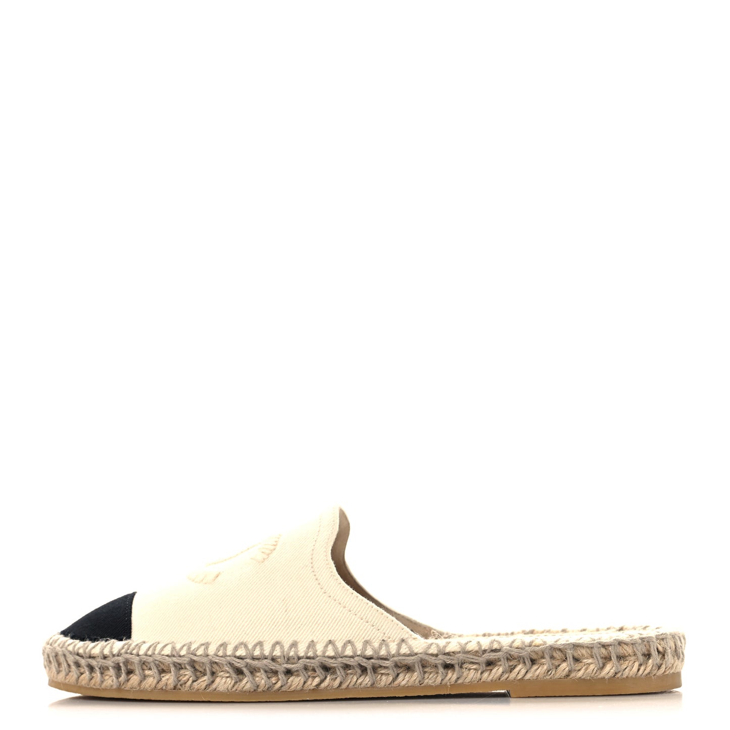 Denim CC Espadrille Mules 38  White Black