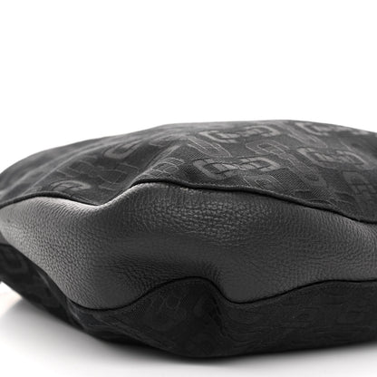 Gucci Canvas Horsebit Print Hobo Black 9 of 12