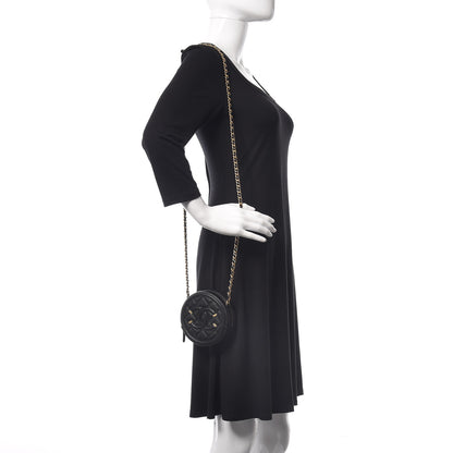 Chanel Caviar Quilted Round Filigree Crossbody Black 2 of 8