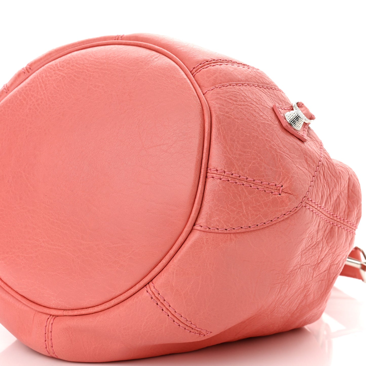 Agneau Giant 12 Silver Hardware Mini Pompon Rose Azalee