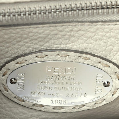 Fendi Cuoio Romano Selleria Bi-Color Medium Peekaboo Iconic Satchel Asfalto Latte 7 of 18
