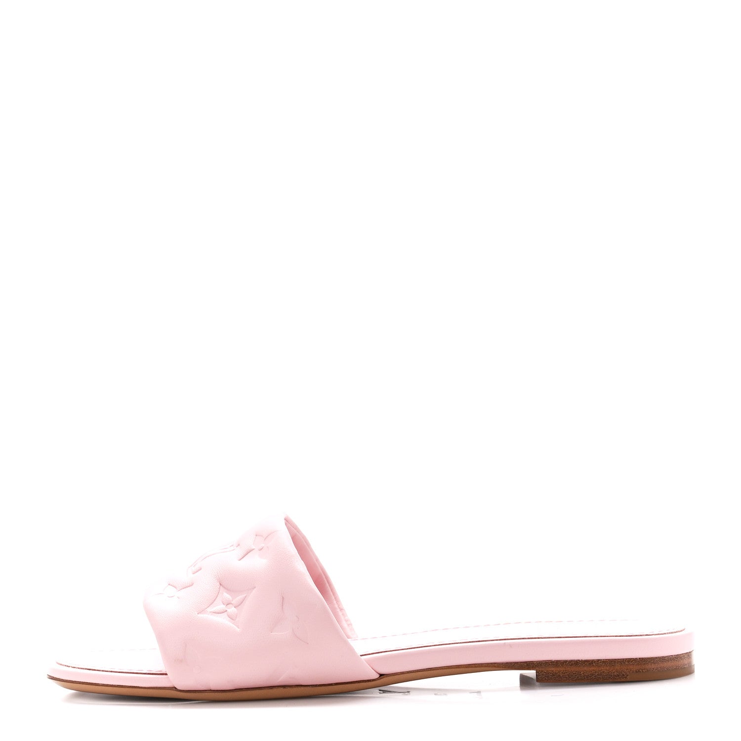 Louis Vuitton Lambskin Embossed Monogram Revival Flat Mules 38 Rose Clair 1 of 8