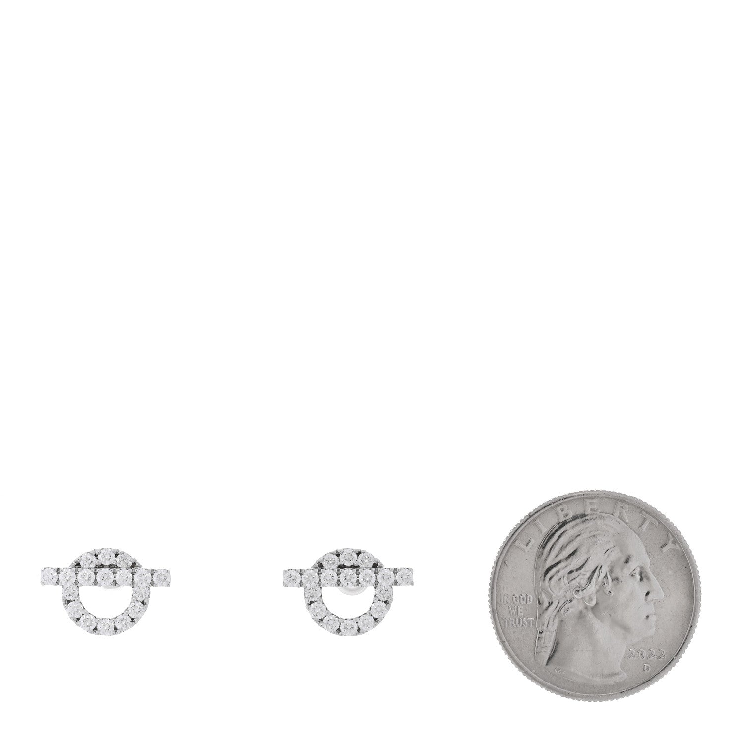Hermes 18K White Gold Diamond Finesse Earrings 2 of 5