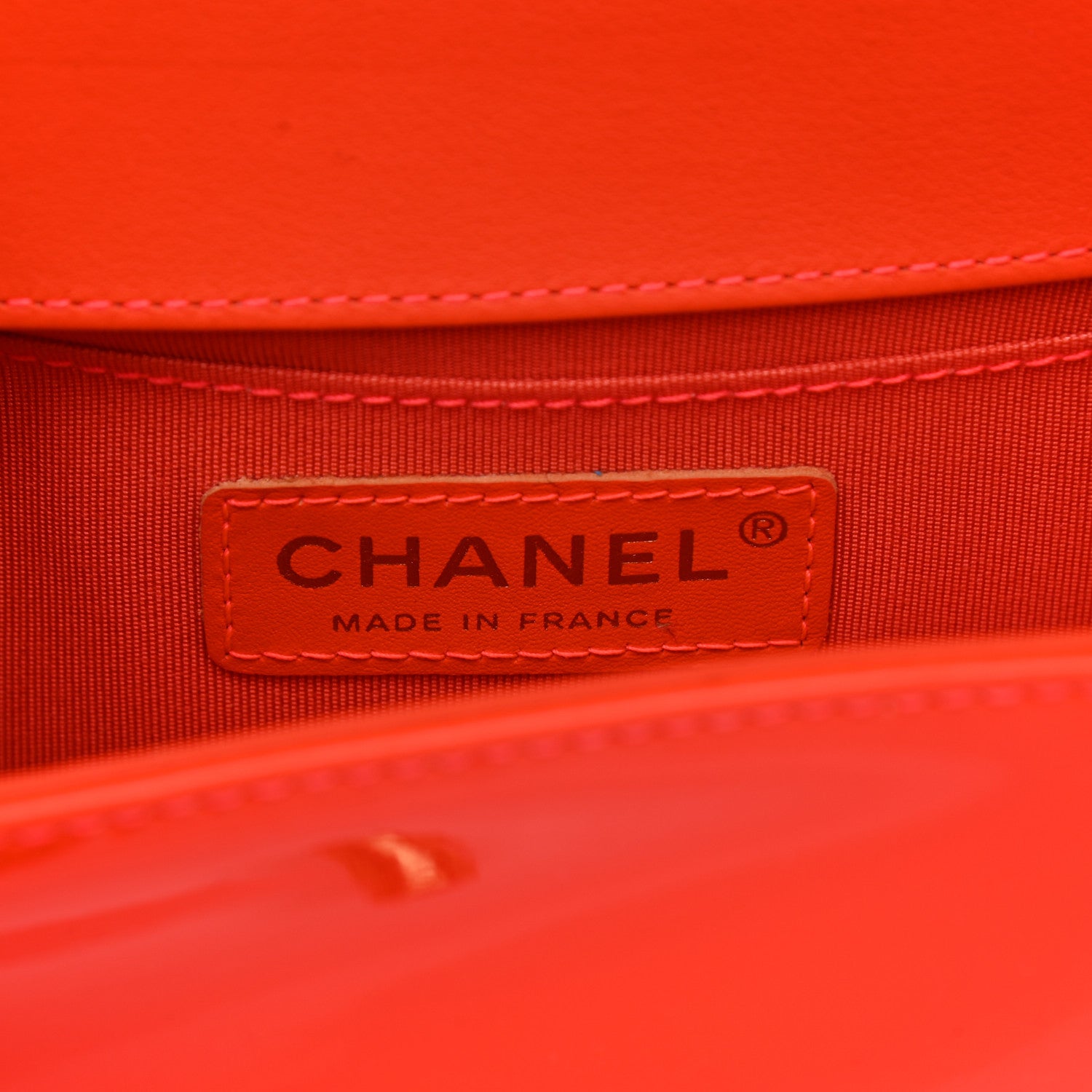 Chanel Patent Calfskin Quilted Small Boy Flap Orange 6 of 15