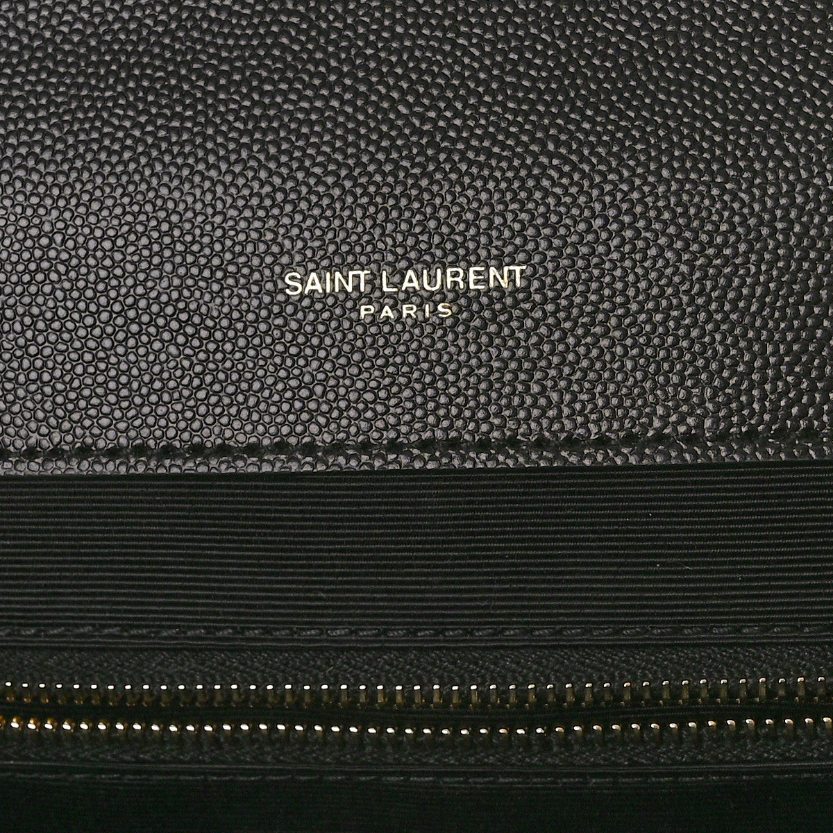 Grain De Poudre Textured Mixed Matelasse Large Triquilt Monogram Satchel Black