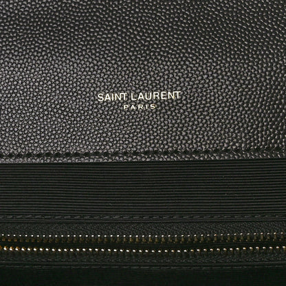 Saint Laurent Grain De Poudre Textured Mixed Matelasse Large Triquilt Monogram Satchel Black 6 of 12